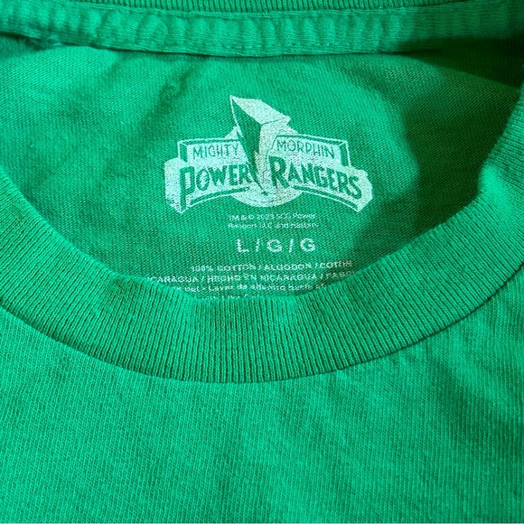 Green Ranger Mighty Morphin Power Rangers Tee Shirt Halloween Costume Large - Picture 3 of 5